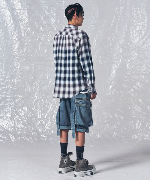 SCHISM INDUCING(スキズムインデューシング)の「VINTAGE CHECK SHIRT BLUE(シャツ/ブラウス・レディース・その他・MEDIUM/LARGE)」の18枚目の写真