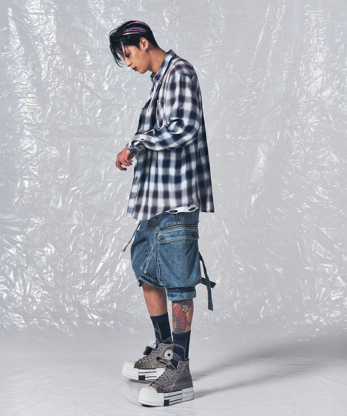 SCHISM INDUCING(スキズムインデューシング)の「VINTAGE CHECK SHIRT BLUE(シャツ/ブラウス・レディース・その他・MEDIUM/LARGE)」の22枚目の写真