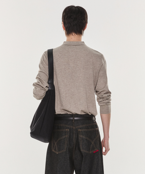 KICHUL(キチョル)の「Structured Polo Knit Shirt (Beige)(ニット/セーター・メンズ・その他・LARGE/SMALL/MEDIUM)」の2枚目の写真