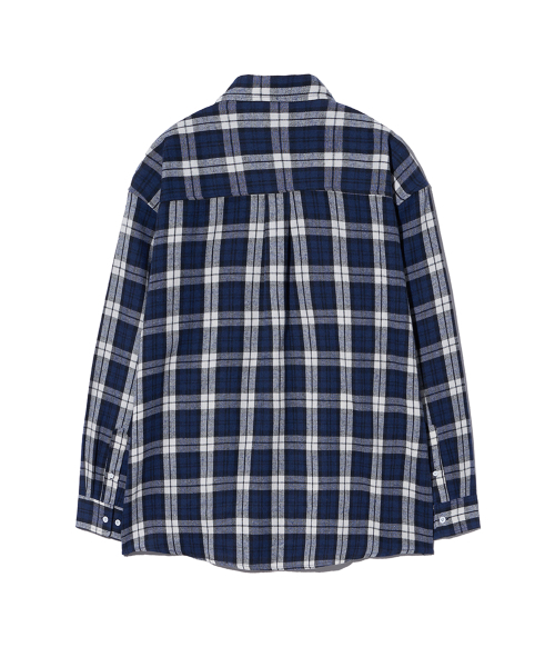 YALE(イェール)の「フランネルヴィンテージオーバーサイズチェックシャツ_ネイビー(シャツ/ブラウス・レディース・その他・SMALL/MEDIUM/LARGE)」の3枚目の写真
