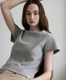 bounDary（バウンダリー）の「ゴルジラウンドスパン半袖Tシャツ[グレー]（Tシャツ/カットソー）」