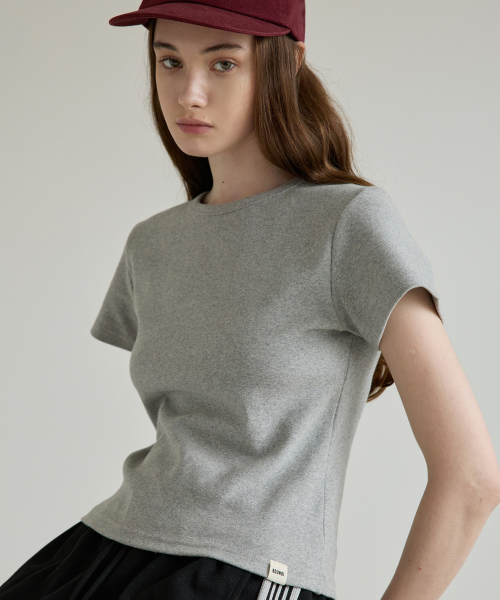 bounDary（バウンダリー）の「ゴルジラウンドスパン半袖Tシャツ[グレー]（Tシャツ/カットソー・レディース・その他・FREE）」の2枚目の写真