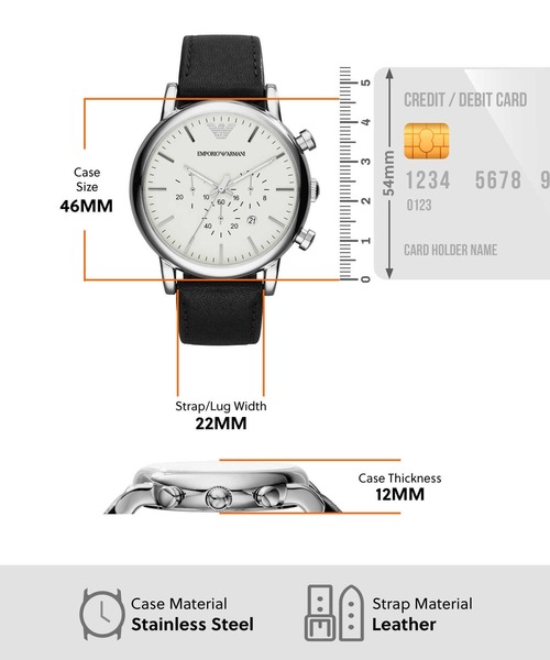 EMPORIO ARMANI(エンポリオアルマーニ)の「エンポリオ・アルマーニ 腕時計 メンズ アナログ レザー AR1807(アナログ腕時計・メンズ・ブラック・FREE)」の5枚目の写真
