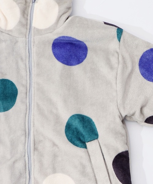 ScoLar(スカラー)の「153735:カラフルドット柄 双面フランネルブルゾン(ブルゾン・レディース・ブラック/グレー・M)」の9枚目の写真