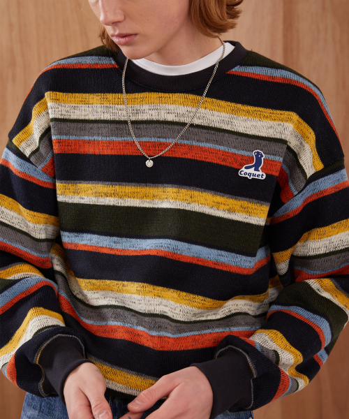 COQUET（コケット）の「[レッサーパンダ] シルエットロゴニットスウェットシャツネイビー [オーバーサイズ]（ニット/セーター・レディース・ネイビー・MEDIUM/LARGE）」の2枚目の写真