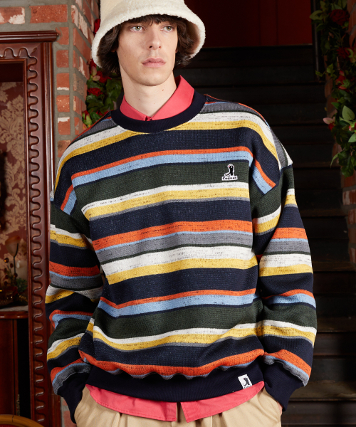 COQUET（コケット）の「[レッサーパンダ] シルエットロゴニットスウェットシャツネイビー [オーバーサイズ]（ニット/セーター・レディース・ネイビー・MEDIUM/LARGE）」の3枚目の写真