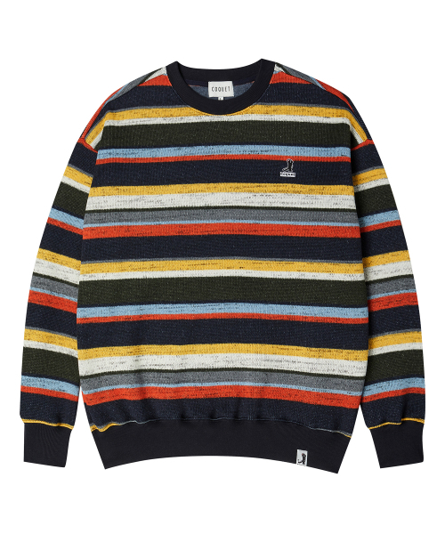 COQUET（コケット）の「[レッサーパンダ] シルエットロゴニットスウェットシャツネイビー [オーバーサイズ]（ニット/セーター・レディース・ネイビー・MEDIUM/LARGE）」の4枚目の写真