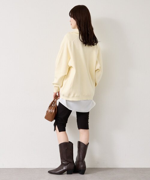 mystic（ミスティック）の「【4色展開】スウェットライクヘンリーニット（ニット/セーター・レディース・アイボリー/ネイビー/ピンク/グレー・FREE）」の10枚目の写真