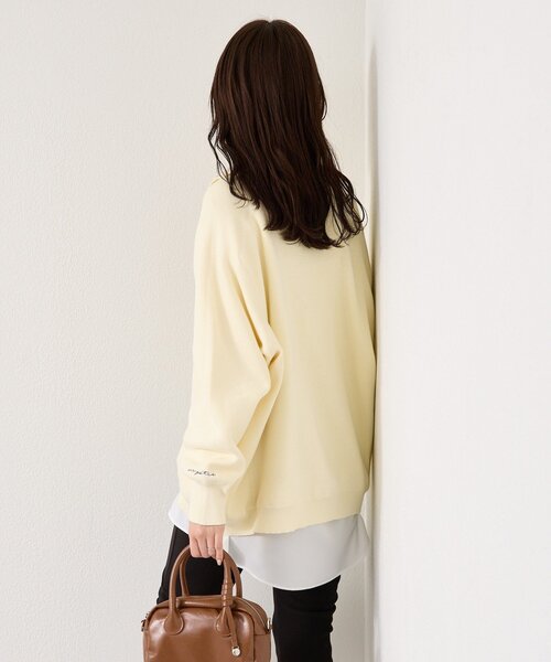 mystic（ミスティック）の「【4色展開】スウェットライクヘンリーニット（ニット/セーター・レディース・アイボリー/ネイビー/ピンク/グレー・FREE）」の15枚目の写真