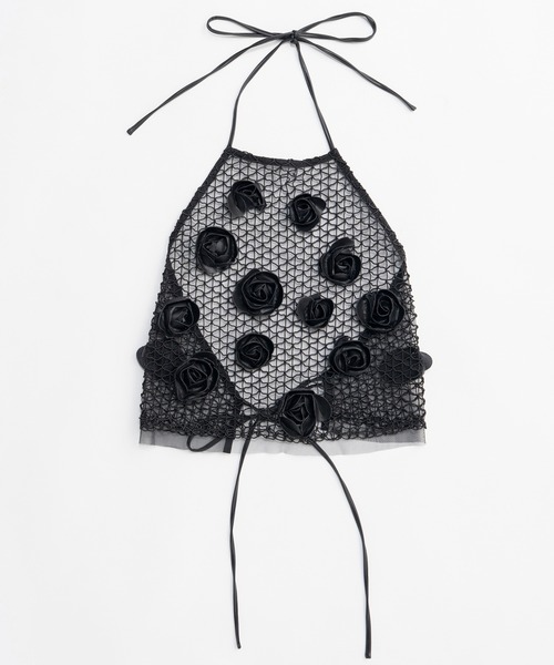 MAISON SPECIAL（メゾンスペシャル）の「【PRE-ORDER】Rose Bustier/ローズエンブロイダリーメッシュビスチェ（その他トップス・レディース・ホワイト/ブラック・FREE）」の5枚目の写真