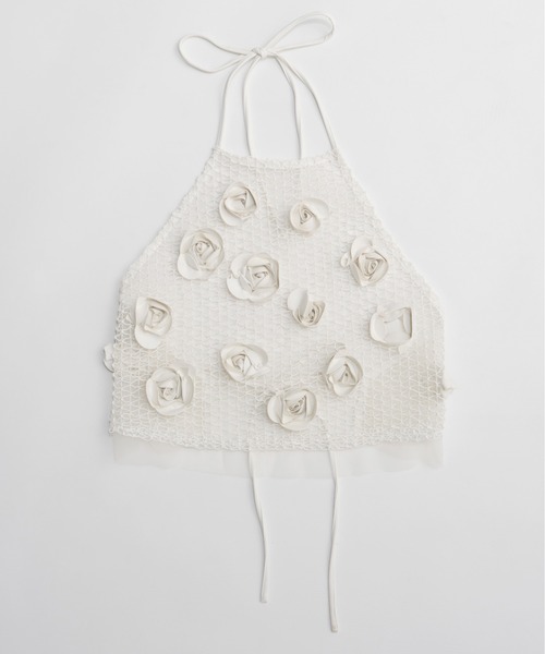 MAISON SPECIAL（メゾンスペシャル）の「【PRE-ORDER】Rose Bustier/ローズエンブロイダリーメッシュビスチェ（その他トップス・レディース・ホワイト/ブラック・FREE）」の6枚目の写真