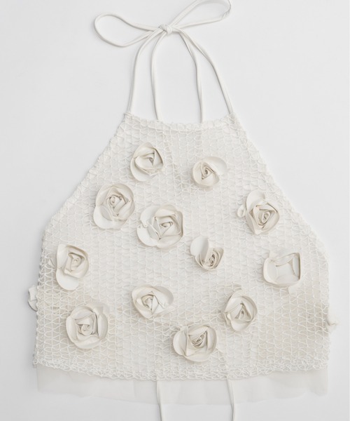 MAISON SPECIAL（メゾンスペシャル）の「【PRE-ORDER】Rose Bustier/ローズエンブロイダリーメッシュビスチェ（その他トップス・レディース・ホワイト/ブラック・FREE）」の7枚目の写真