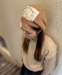 SNOOPY（スヌーピー）の「スヌーピー【SNOOPY】 Cotton Knit Beret(WOOD STOCK)（ハンチング/ベレー帽）」