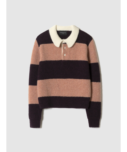 POKER FACE（ポーカーフェイス）の「(W)RUGBY SWEATER DEEP PEACH/BURGUNDY（ニット/セーター・レディース・バーガンディー・46）」の14枚目の写真