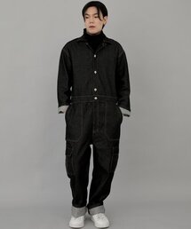 SAINTCREW（セントクルー）の「Retroline Cargo Jumpsuit RLC-509 Black Denim BRS（つなぎ/オールインワン・メンズ）」