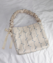 A BY A（エーバイエー）の「Ribbon Pompadour Shirring Tumbler Eco Bag（エコバッグ/サブバッグ）」