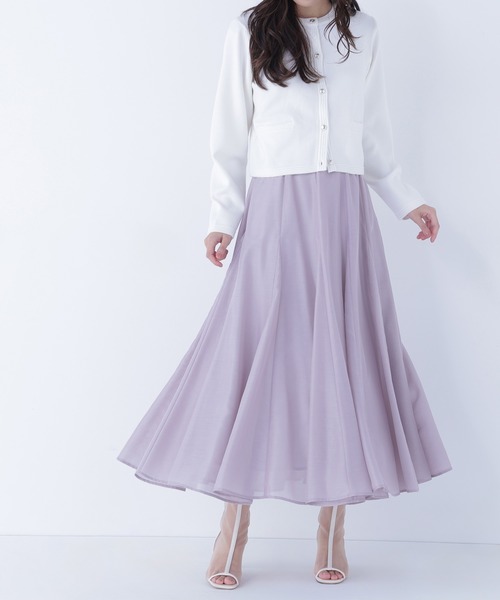 NATURAL BEAUTY BASIC（ナチュラルビューティーベーシック）の「◇シャイニーシアーボイルスカート（スカート・レディース・ブルー/チャコールグレー/ベージュ・P/S/MEDIUM/SMALL）」の13枚目の写真