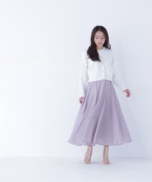 NATURAL BEAUTY BASIC（ナチュラルビューティーベーシック）の「◇シャイニーシアーボイルスカート（スカート・レディース・ブルー/チャコールグレー/ベージュ・P/S/MEDIUM/SMALL）」の15枚目の写真