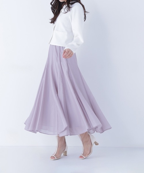 NATURAL BEAUTY BASIC（ナチュラルビューティーベーシック）の「◇シャイニーシアーボイルスカート（スカート・レディース・ブルー/チャコールグレー/ベージュ・P/S/MEDIUM/SMALL）」の17枚目の写真