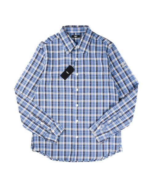 TMT（ティーエムティー）の「【TMT/ティーエムティー】COUNTRY CHECK SOFT LONG SLEEVE SHIRT（シャツ/ブラウス・メンズ・ブルー/グリーン/ベージュ・X-LARGE/LARGE/MEDIUM）」の3枚目の写真