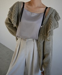 WILLFULLY（ウィルフリー）の「glossy satin grosgrain strap square cami（キャミソール）」