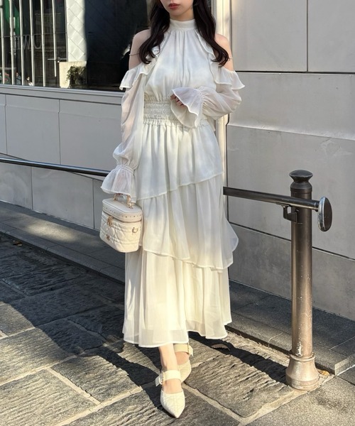 アメスリティアードロングワンピース（ワンピース）｜one after another NICE CLAUP（ワンアフターアナザーナイスクラップ）のファッション通販  - ZOZOTOWN NICE CLAUP ロングワンピ