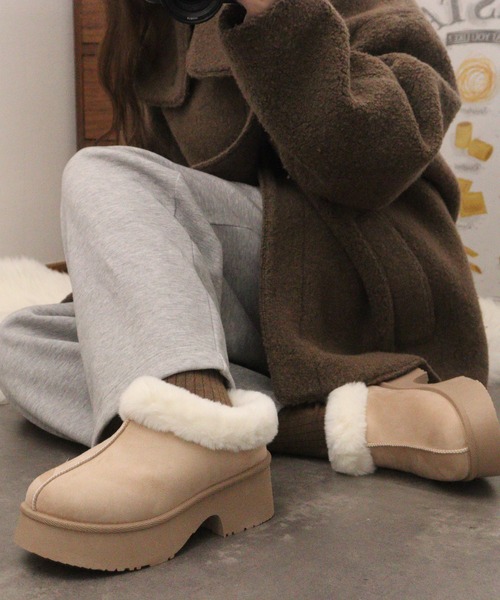 Dedes(デデス)の「Dedes 厚底 チャンキーヒール×バックベルト/スリッポン ムートン ファー シューズ(スリッポン・レディース・ブラック系2/ベージュ系1/ベージュ系2/ブラウン系2/ブラウン系1/ブラック系1・45/41/39/35/43/37)」の21枚目の写真