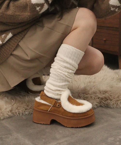 Dedes(デデス)の「Dedes 厚底 チャンキーヒール×バックベルト/スリッポン ムートン ファー シューズ(スリッポン・レディース・ブラック系2/ベージュ系1/ベージュ系2/ブラウン系2/ブラウン系1/ブラック系1・45/41/39/35/43/37)」の19枚目の写真