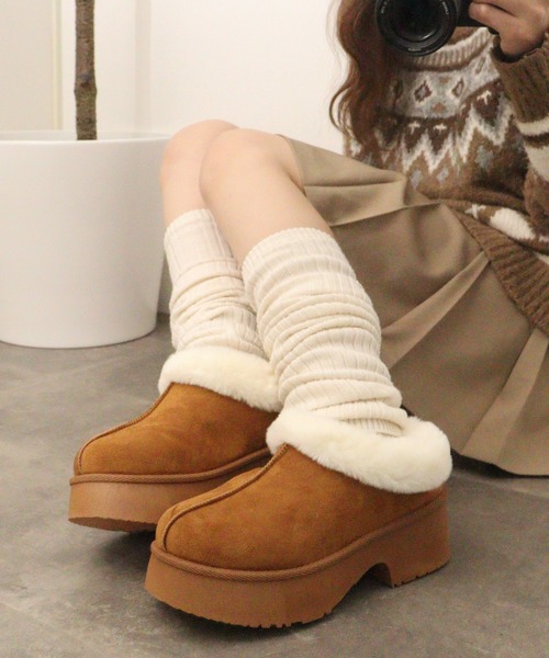 Dedes(デデス)の「Dedes 厚底 チャンキーヒール×バックベルト/スリッポン ムートン ファー シューズ(スリッポン・レディース・ブラック系2/ベージュ系1/ベージュ系2/ブラウン系2/ブラウン系1/ブラック系1・45/41/39/35/43/37)」の14枚目の写真