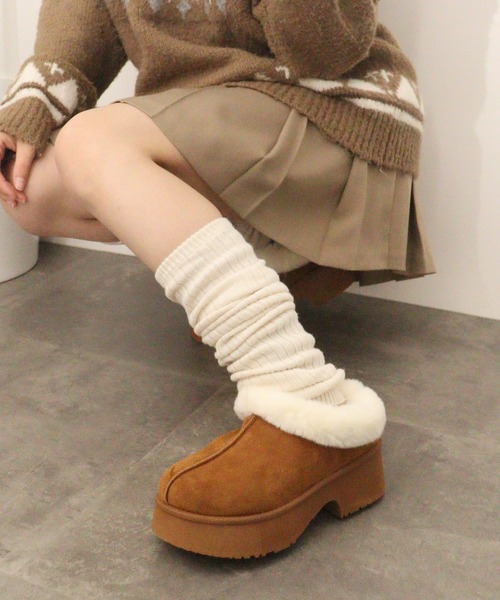 Dedes(デデス)の「Dedes 厚底 チャンキーヒール×バックベルト/スリッポン ムートン ファー シューズ(スリッポン・レディース・ブラック系2/ベージュ系1/ベージュ系2/ブラウン系2/ブラウン系1/ブラック系1・45/41/39/35/43/37)」の16枚目の写真