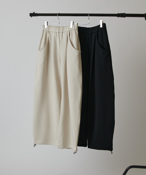 Lui's（ルイス）の「ルーズフィットスウェットワイドカーブパンツ（スウェットパンツ・メンズ・アイボリー/ブラック・S/M）」の15枚目の写真