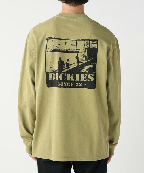 DIESEL 顔の穴あきグラフィックロングTシャツ　カーキ セール】ロングスリーブグラフィックTシャツ（Tシャツ/カットソー