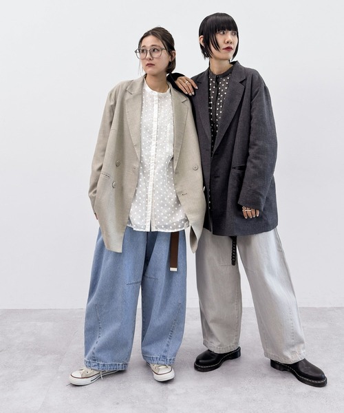 niko and...（ニコアンド）の「[MODE NORM CORE] ダブルブレストジャケットアソート（テーラードジャケット・レディース・チャコール/ライトベージュ・FREE）」の3枚目の写真