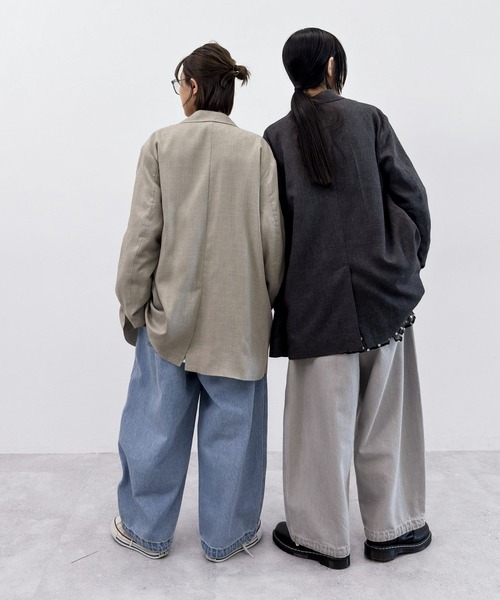 niko and...（ニコアンド）の「[MODE NORM CORE] ダブルブレストジャケットアソート（テーラードジャケット・レディース・チャコール/ライトベージュ・FREE）」の4枚目の写真