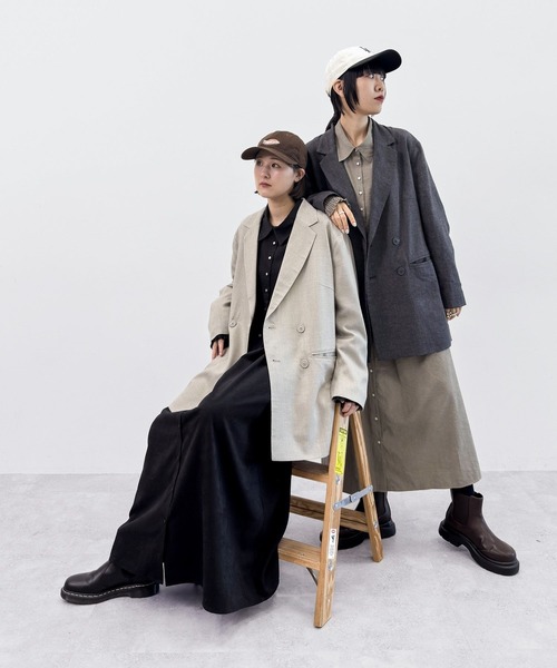 niko and...（ニコアンド）の「[MODE NORM CORE] ダブルブレストジャケットアソート（テーラードジャケット・レディース・チャコール/ライトベージュ・FREE）」の5枚目の写真