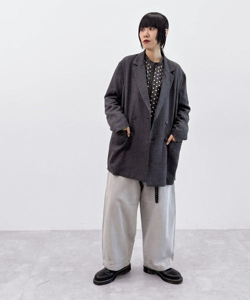 niko and...（ニコアンド）の「[MODE NORM CORE] ダブルブレストジャケットアソート（テーラードジャケット・レディース・チャコール/ライトベージュ・FREE）」の11枚目の写真
