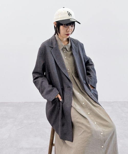 niko and...（ニコアンド）の「[MODE NORM CORE] ダブルブレストジャケットアソート（テーラードジャケット・レディース・チャコール/ライトベージュ・FREE）」の12枚目の写真