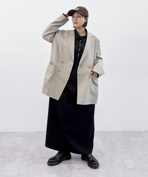 niko and...（ニコアンド）の「[MODE NORM CORE] ダブルブレストジャケットアソート（テーラードジャケット・レディース・チャコール/ライトベージュ・FREE）」の15枚目の写真