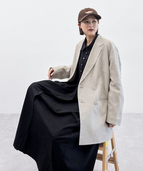 niko and...（ニコアンド）の「[MODE NORM CORE] ダブルブレストジャケットアソート（テーラードジャケット・レディース・チャコール/ライトベージュ・FREE）」の17枚目の写真
