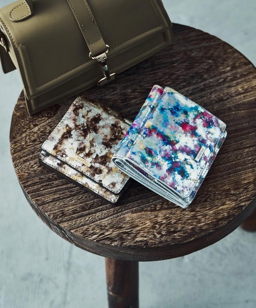 Fashion Letter（ファッションレター）の「ペイントレザーミニウォレット 二つ折り財布（財布・レディース・ブルー/ブラウン・FREE）」の5枚目の写真