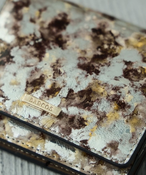 Fashion Letter（ファッションレター）の「ペイントレザーミニウォレット 二つ折り財布（財布・レディース・ブルー/ブラウン・FREE）」の3枚目の写真