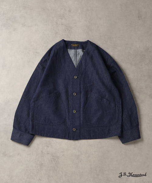 JOURNAL STANDARD J.S HOMESTEAD（ジャーナルスタンダードホームステッド）の「J.S.Homestead / コットンリネン デニム “JUDO” ブルゾン（その他アウター・メンズ・ネイビー/ブルー系その他/アイボリー・MEDIUM/LARGE）」の3枚目の写真