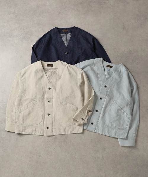 JOURNAL STANDARD J.S HOMESTEAD（ジャーナルスタンダードホームステッド）の「J.S.Homestead / コットンリネン デニム “JUDO” ブルゾン（その他アウター・メンズ・ネイビー/ブルー系その他/アイボリー・MEDIUM/LARGE）」の16枚目の写真