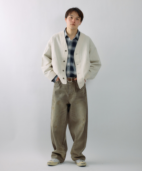 JOURNAL STANDARD J.S HOMESTEAD（ジャーナルスタンダードホームステッド）の「J.S.Homestead / コットンリネン デニム “JUDO” ブルゾン（その他アウター・メンズ・ネイビー/ブルー系その他/アイボリー・MEDIUM/LARGE）」の18枚目の写真