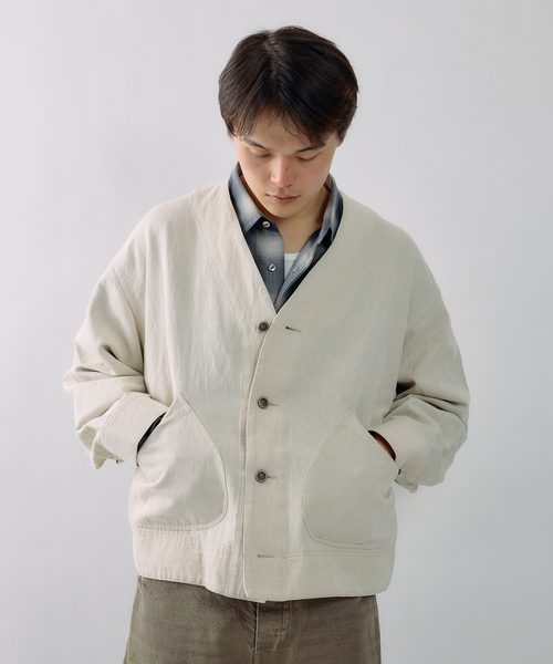 JOURNAL STANDARD J.S HOMESTEAD（ジャーナルスタンダードホームステッド）の「J.S.Homestead / コットンリネン デニム “JUDO” ブルゾン（その他アウター・メンズ・ネイビー/ブルー系その他/アイボリー・MEDIUM/LARGE）」の22枚目の写真