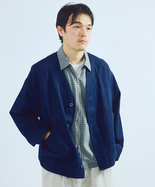 JOURNAL STANDARD J.S HOMESTEAD(ジャーナルスタンダードホームステッド)の「J.S.Homestead / コットンリネン デニム “JUDO” ブルゾン(その他アウター・メンズ・ネイビー/ブルー系その他/アイボリー・MEDIUM/LARGE)」の11枚目の写真