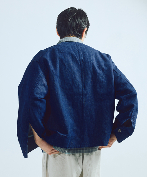 JOURNAL STANDARD J.S HOMESTEAD(ジャーナルスタンダードホームステッド)の「J.S.Homestead / コットンリネン デニム “JUDO” ブルゾン(その他アウター・メンズ・ネイビー/ブルー系その他/アイボリー・MEDIUM/LARGE)」の13枚目の写真