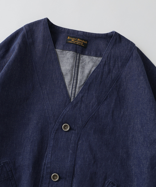 JOURNAL STANDARD J.S HOMESTEAD（ジャーナルスタンダードホームステッド）の「J.S.Homestead / コットンリネン デニム “JUDO” ブルゾン（その他アウター・メンズ・ネイビー/ブルー系その他/アイボリー・MEDIUM/LARGE）」の5枚目の写真