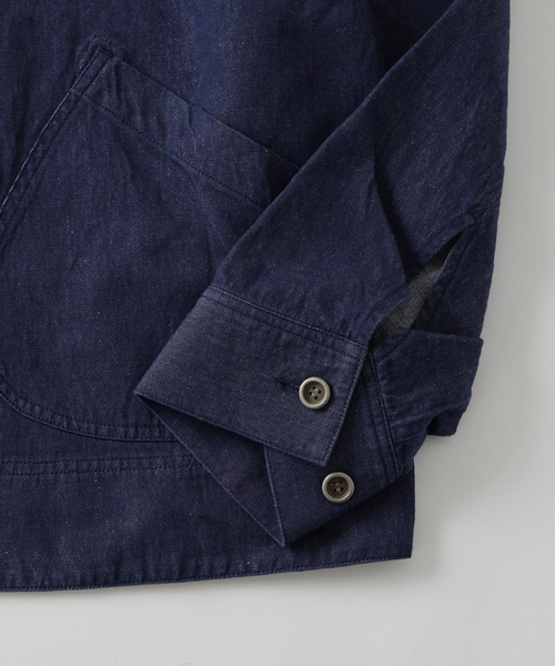 JOURNAL STANDARD J.S HOMESTEAD（ジャーナルスタンダードホームステッド）の「J.S.Homestead / コットンリネン デニム “JUDO” ブルゾン（その他アウター・メンズ・ネイビー/ブルー系その他/アイボリー・MEDIUM/LARGE）」の6枚目の写真