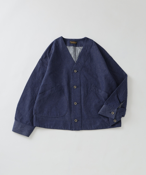 JOURNAL STANDARD J.S HOMESTEAD（ジャーナルスタンダードホームステッド）の「J.S.Homestead / コットンリネン デニム “JUDO” ブルゾン（その他アウター・メンズ・ネイビー/ブルー系その他/アイボリー・MEDIUM/LARGE）」の8枚目の写真